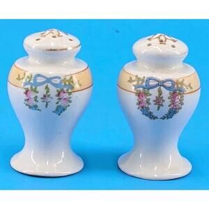 Vintage Noritake Sheridan Porcelain Floral Salt & Pepper Shakers Made In Japan